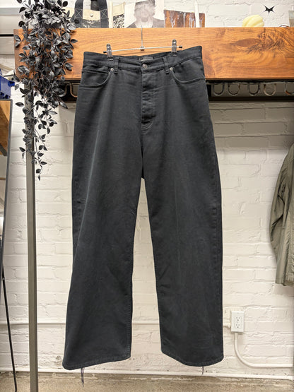 2024 Balenciaga ‘Heel-Bite’ Heavyweight Wide Leg Black Denim