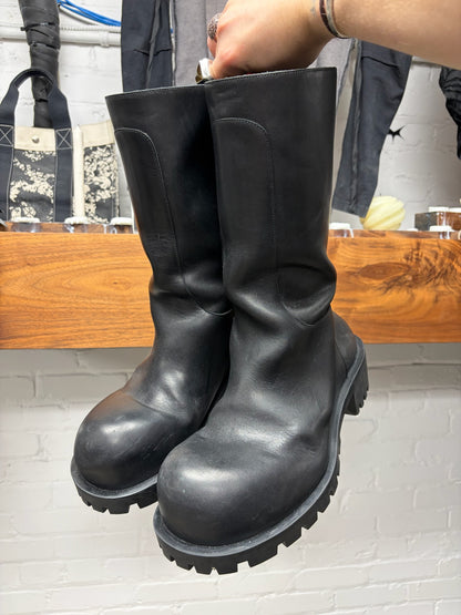 Balenciaga ‘Hummer’ Black Leather Mid-Cut Platform Sole Boots