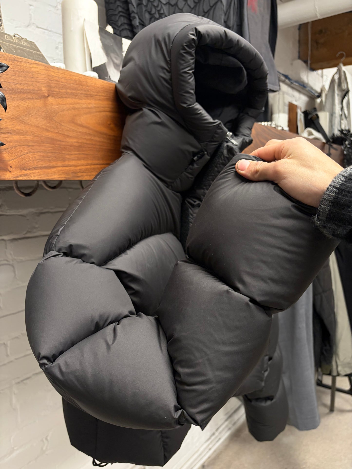 Entire Studios ‘MML’ Hooded Black Cropped Puffer Jacket