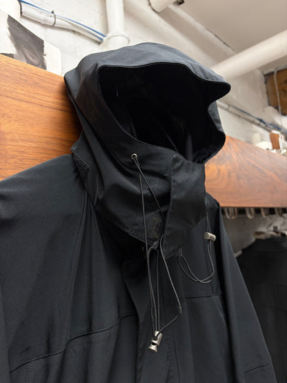2000s Gucci Waterproof Hooded Black Shell Jacket