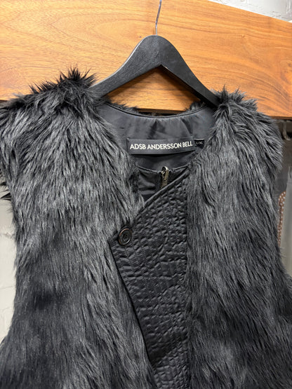 Anderson Bell Black Faux-Fur Vest