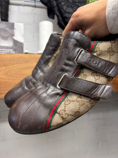 Gucci Canvas Monogram ‘Cycling’ Velcro Strap Low Top Sneakers