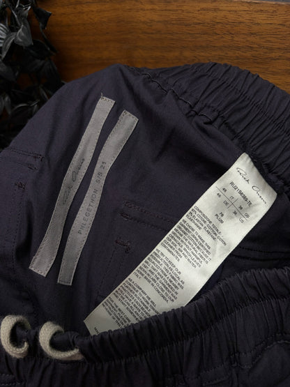 Rick Owens ‘Plum’ Purple Drop Crotch ‘Pod’ Drawstring Cargo Shorts
