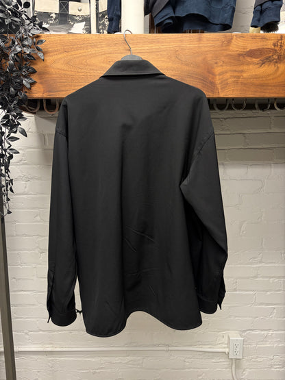 2021 Balenciaga Black ‘Silk Monogram Interior’ Black Button Up Shirt