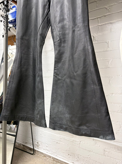 AW2022 Rick Owens ‘Strobe’ Flared Lambskin Leather Pants