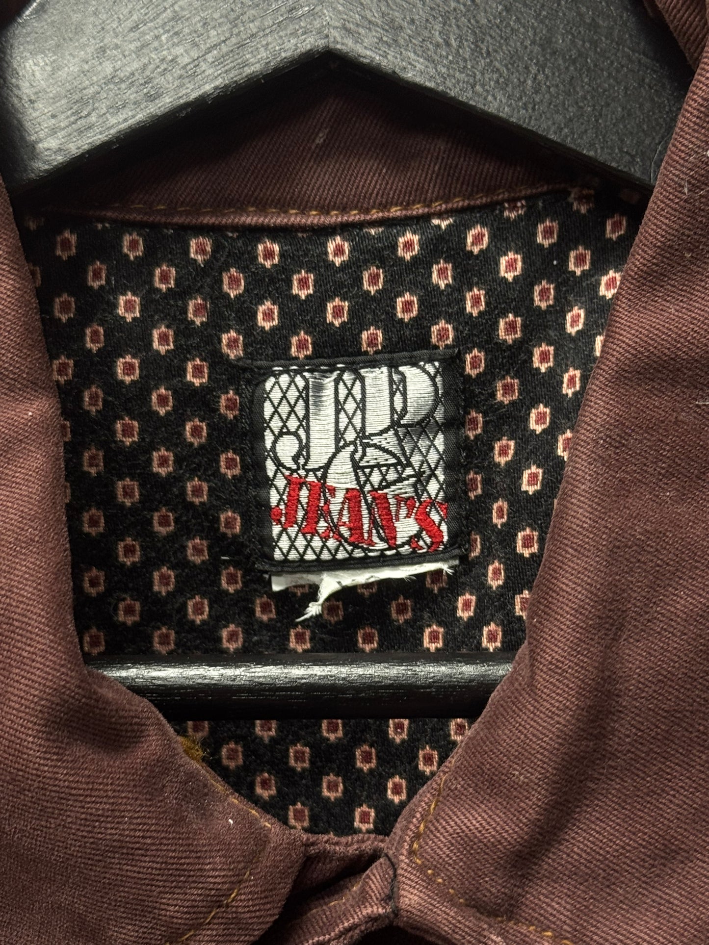 Vintage 80s Jean Paul Gaultier ‘Oxblood Red’ Denim Trucker Jacket