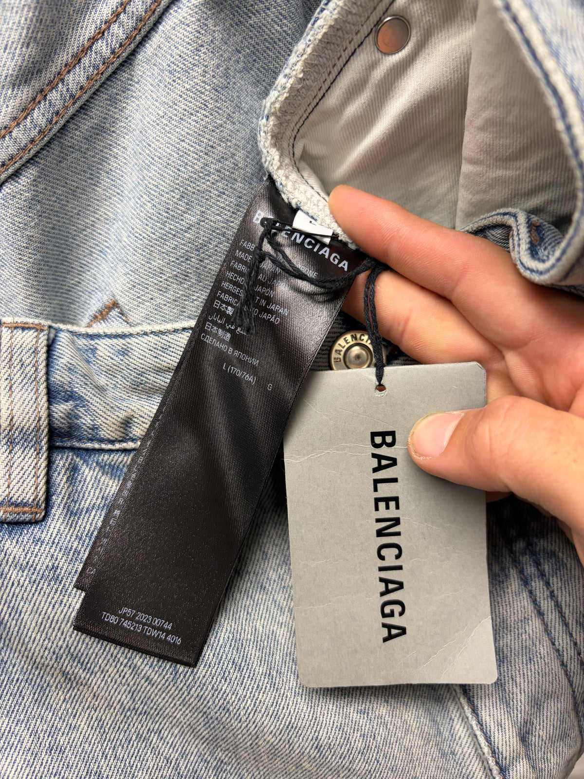 2023 Balenciaga Baggy Washed Blue ‘Heelbite’ Wide Leg Denim