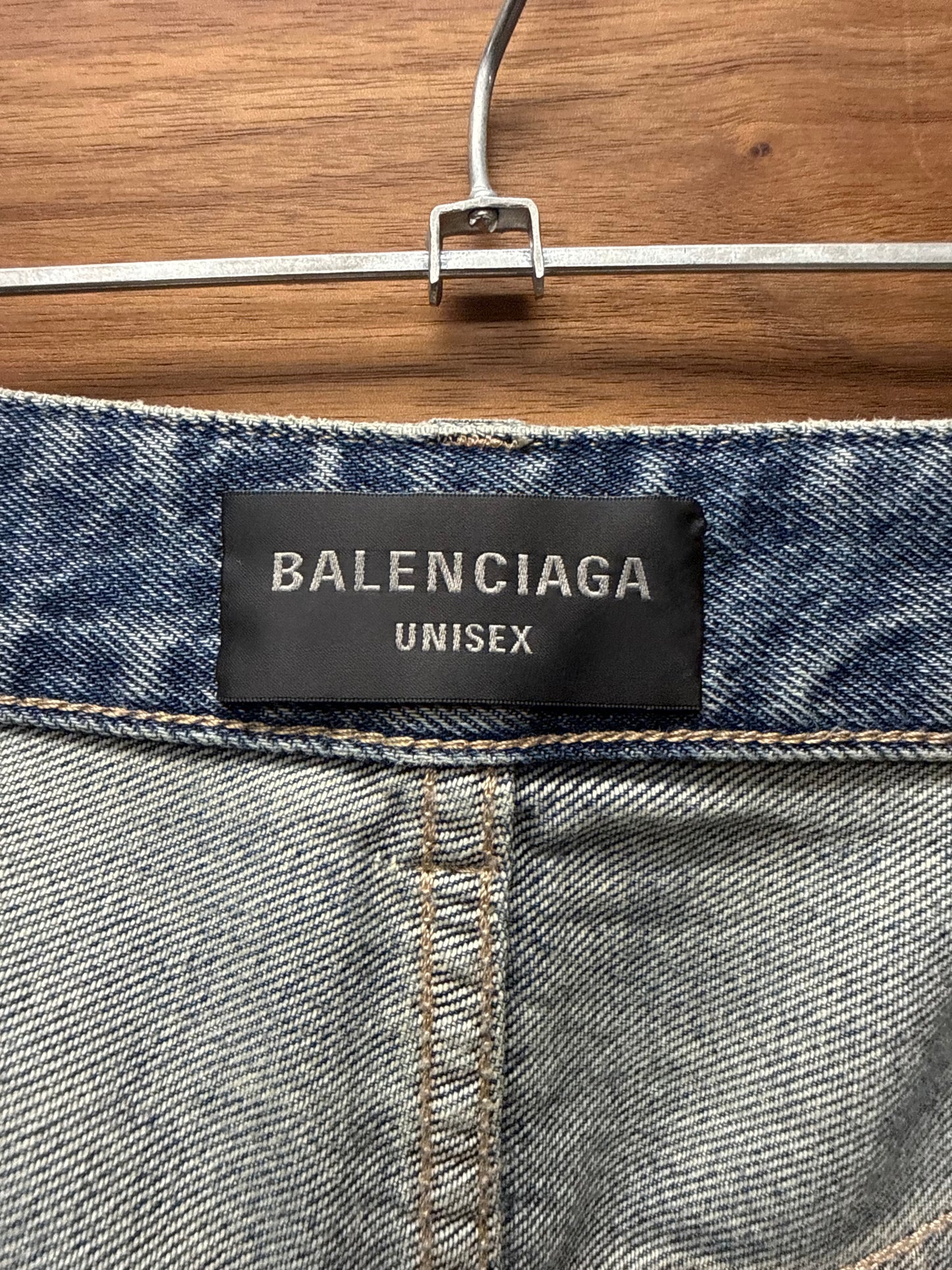 2024 Balenciaga ‘Washed Blue’ Baggy Wide Leg Denim