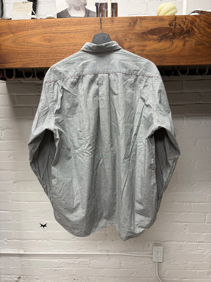 2001 Comme Des Garçons Homme ‘Split Logo’ Red/Grey Button Up Shirt