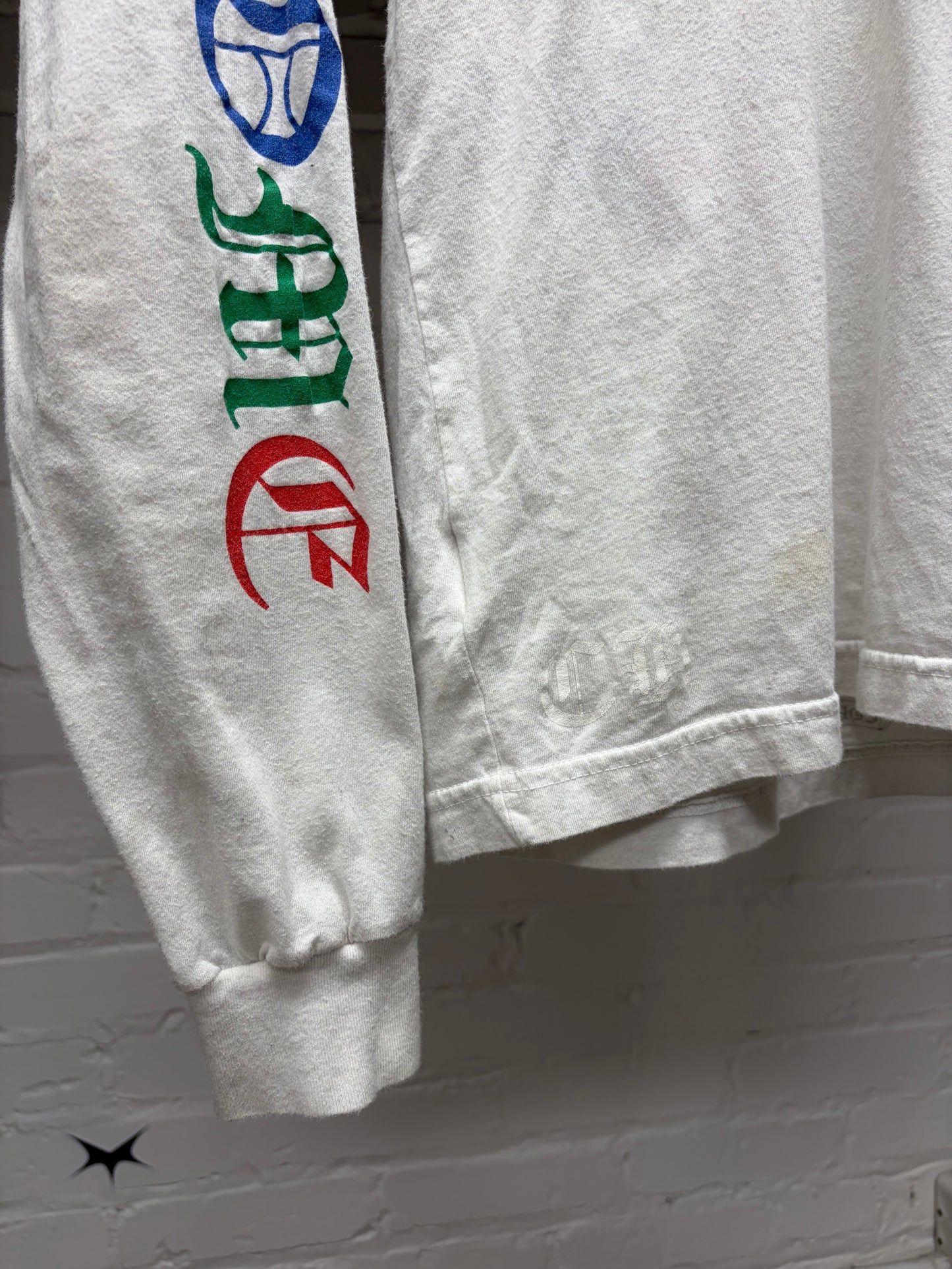 Chrome Hearts Multi-Coloured Cross ‘Cemetery’ Flooded White Long Sleeve Shirt