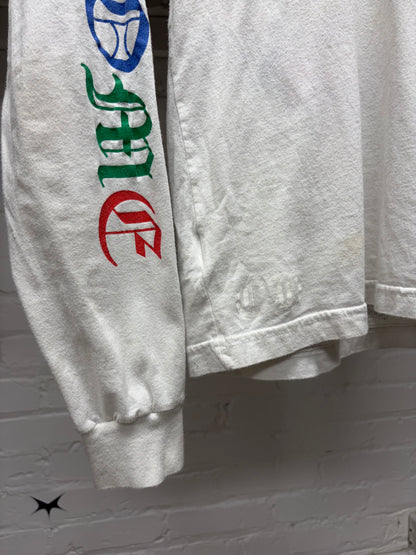Chrome Hearts Multi-Coloured Cross ‘Cemetery’ Flooded White Long Sleeve Shirt
