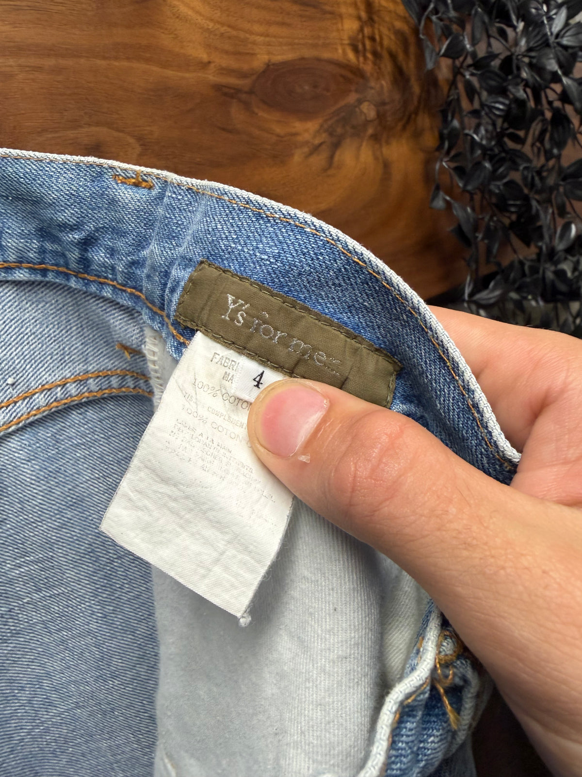 Vintage Yohji Yamamoto ‘Y’s For Men’ Patchwork Distressed Light Wash Blue Flared Denim