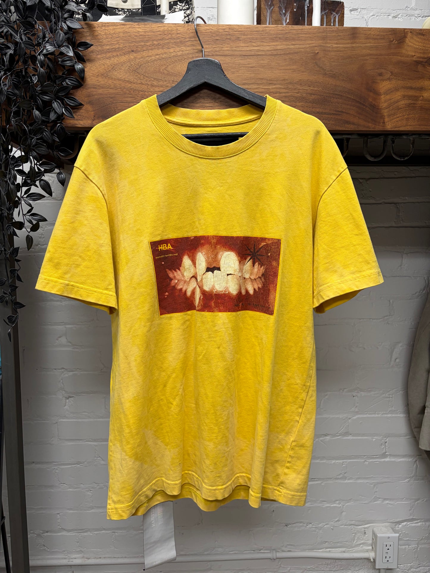 2021 Hood By Air ‘Teeth’ Yellow Graphic T-Shirt