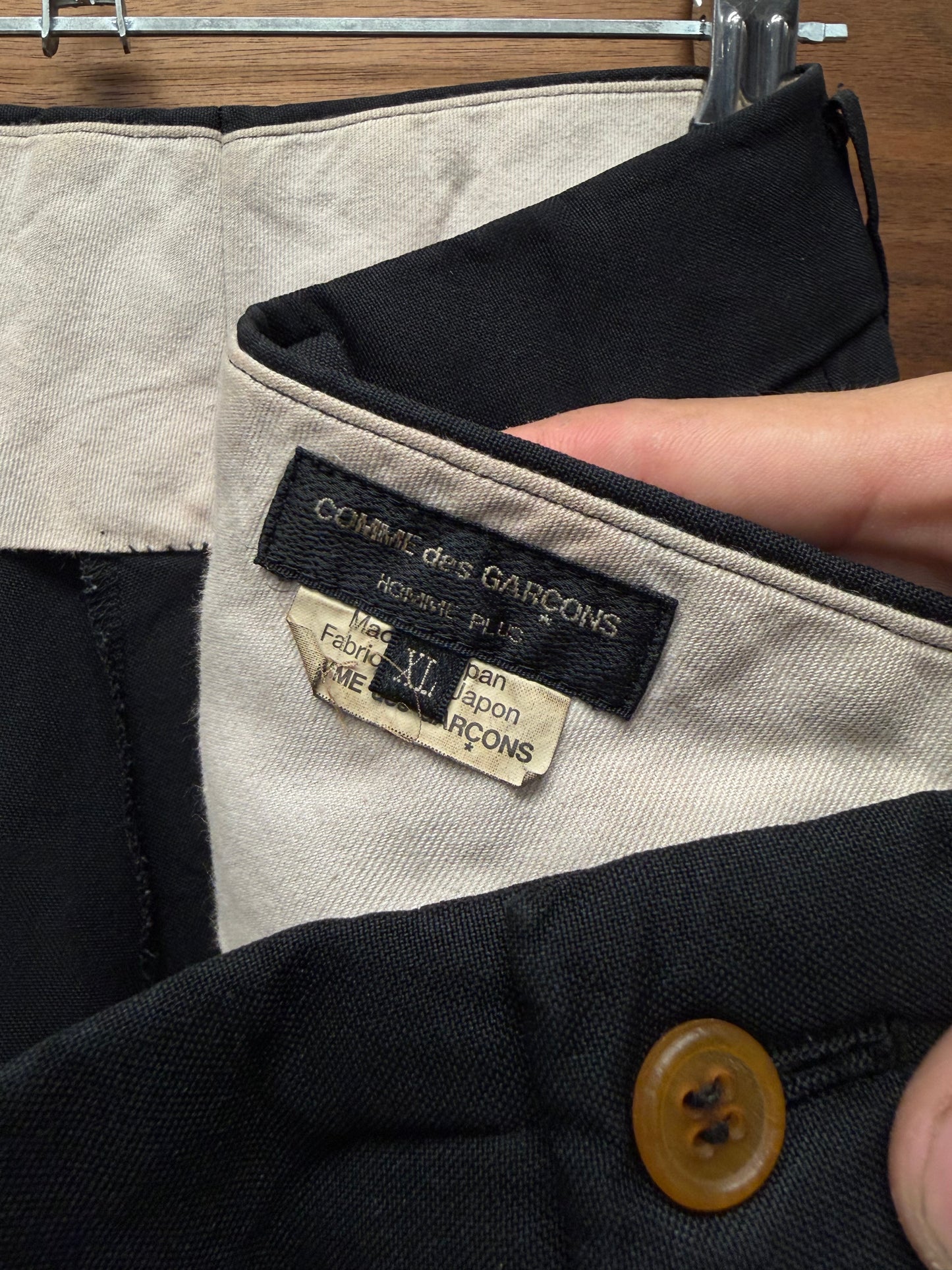Comme Des Garçons Homme Plus Pleated Black Trousers