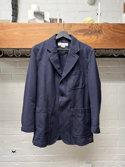 Comme Des Garçons Shirt Navy Blue Cotton Blazer