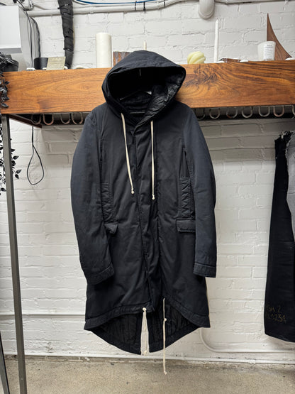Rick Owens DRKSHDW Black Hooded Fishtail Parka