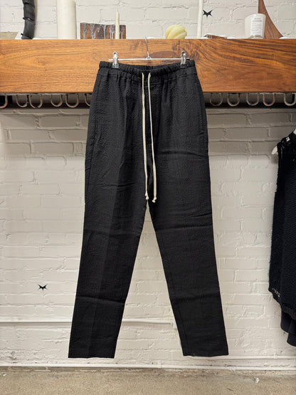 SS2022 Rick Owens ‘Fogachine’ Black ‘Berlin’ Drawstring Relaxed Pants
