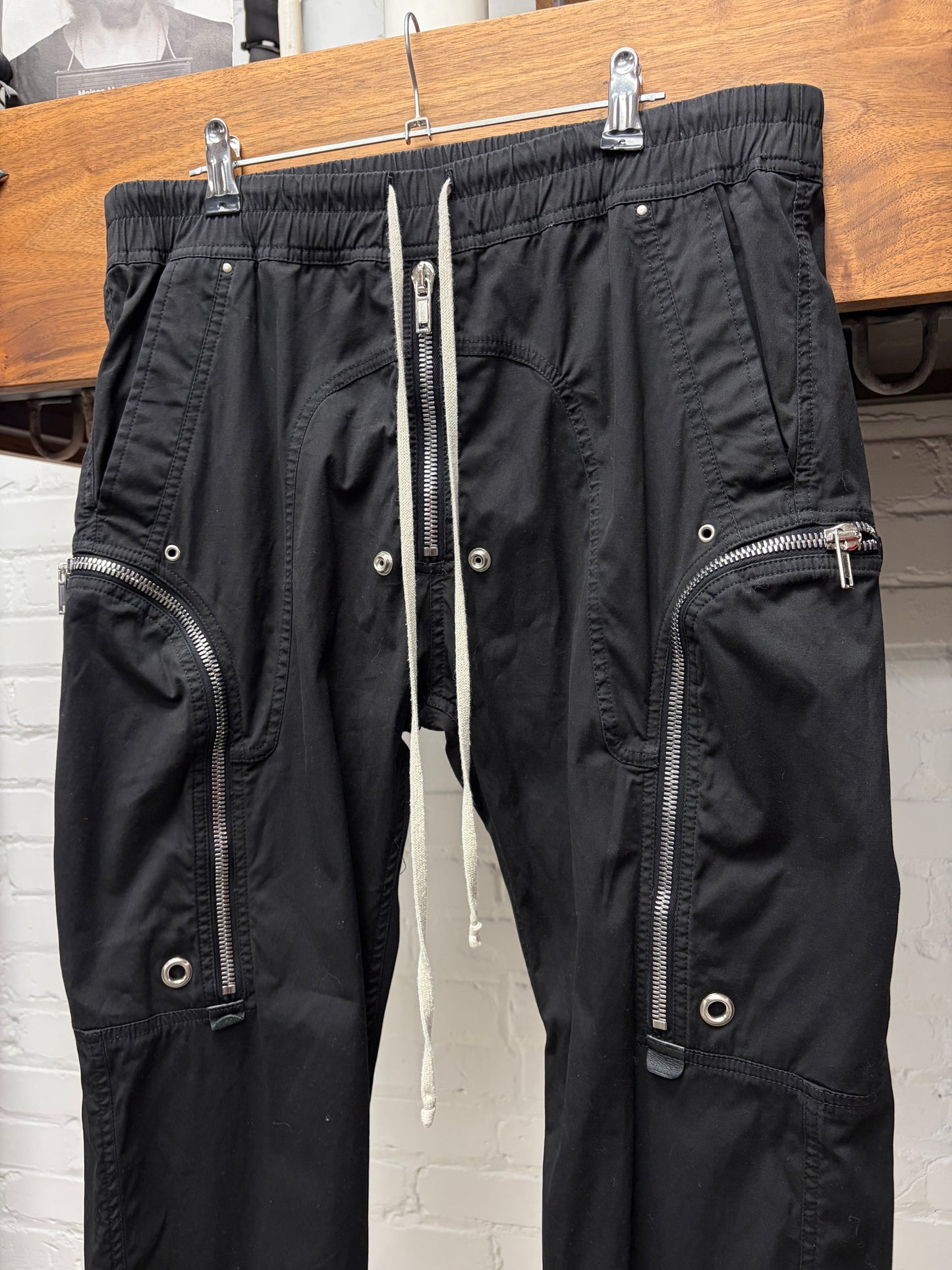 SS2023 Rick Owens ‘Edfu’ Black ‘Bauhaus’ Cargo Joggers