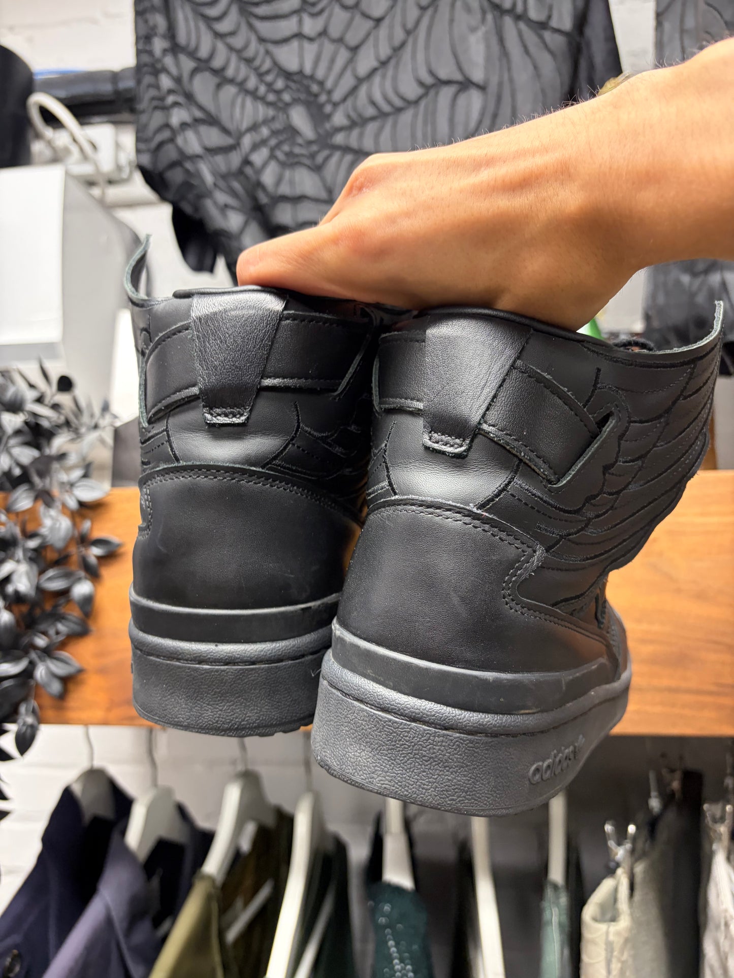 Jeremy Scott x Adidas ‘Wings 4.0’ Triple Black High Top Sneakers