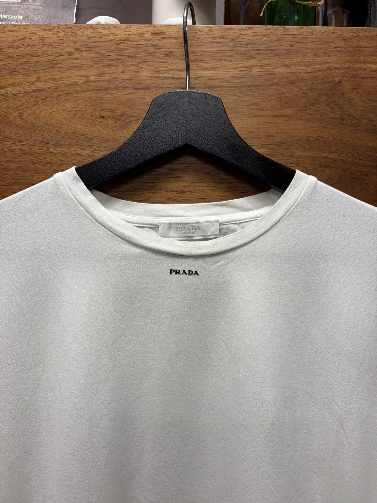 Prada ‘Miniature Logo’ White Short Sleeve Cotton T-Shirt