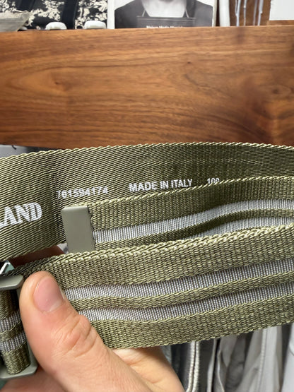 Stone Island Green Canvas ‘Compass’ Buckle Belt