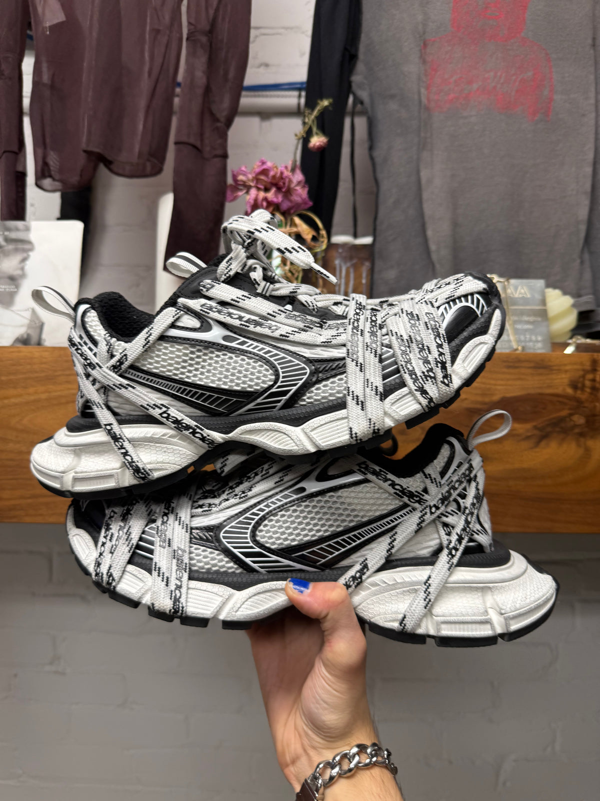 Balenciaga ‘3XL’ Extreme Laces Black/White Low Top Sneakers