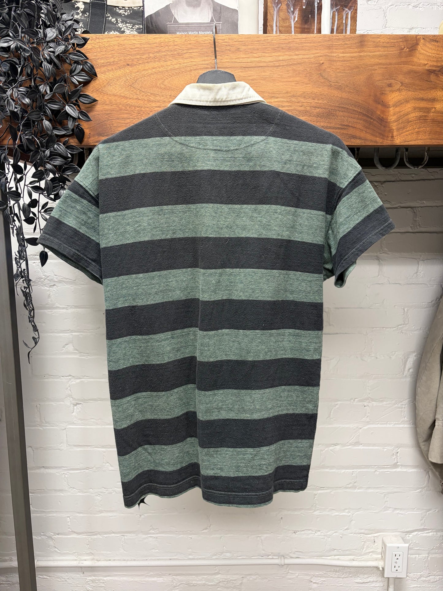 Kapital Striped Green/Black Double Button Polo