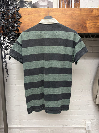 Kapital Striped Green/Black Double Button Polo