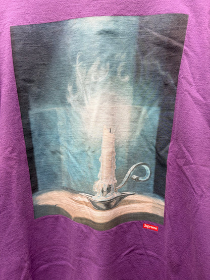 SS2021 Supreme x Dan Colen ‘Fuck’ Candle Purple Graphic T-Shirt