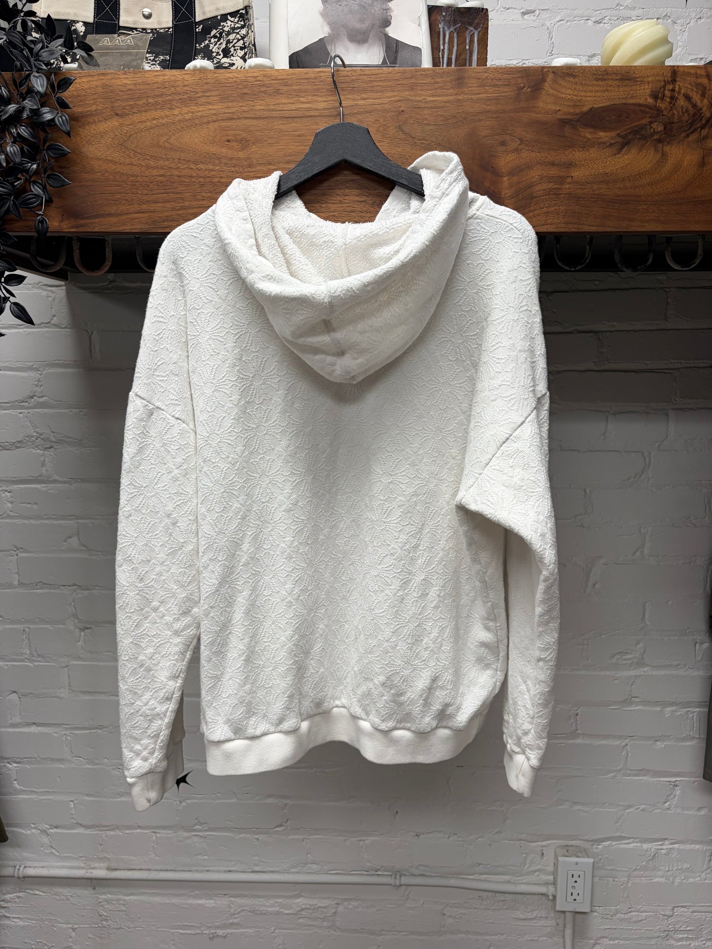 Chrome Hearts Towel Jacquard Plus Cross White Pullover Hoodie