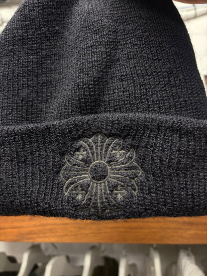Chrome Hearts Plus Cross Ribbed Black Beanie