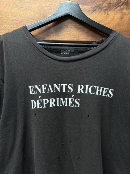Enfants Riches Deprimes Distressed Brown Logo T-Shirt