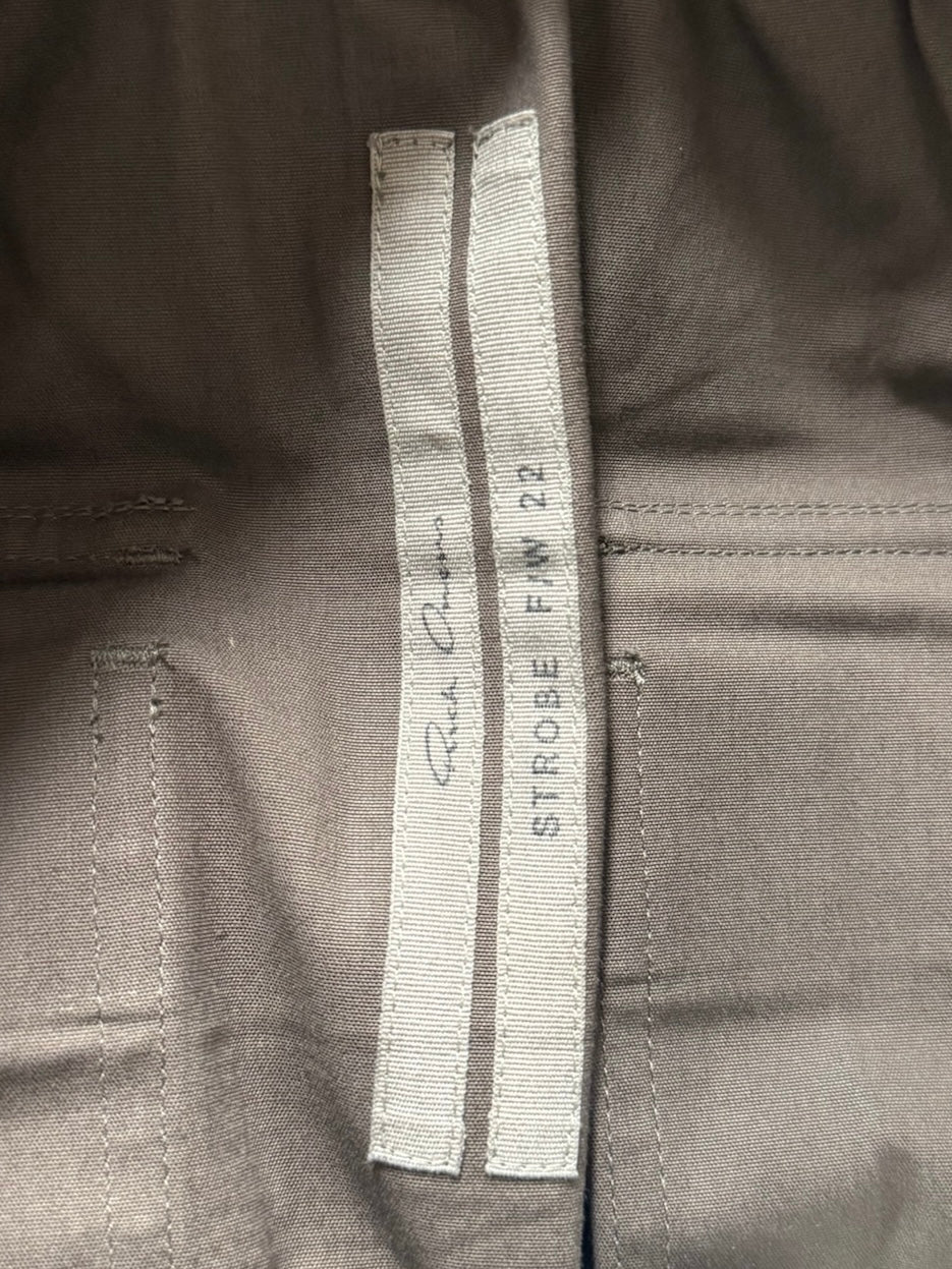 AW2022 Rick Owens ‘Strobe’ Dust Brown Drawstring Berlin Pants