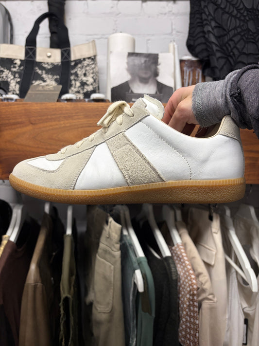Maison Margiela ‘G.A.T.’ White Suede/Gum Sole Low Top Sneakers