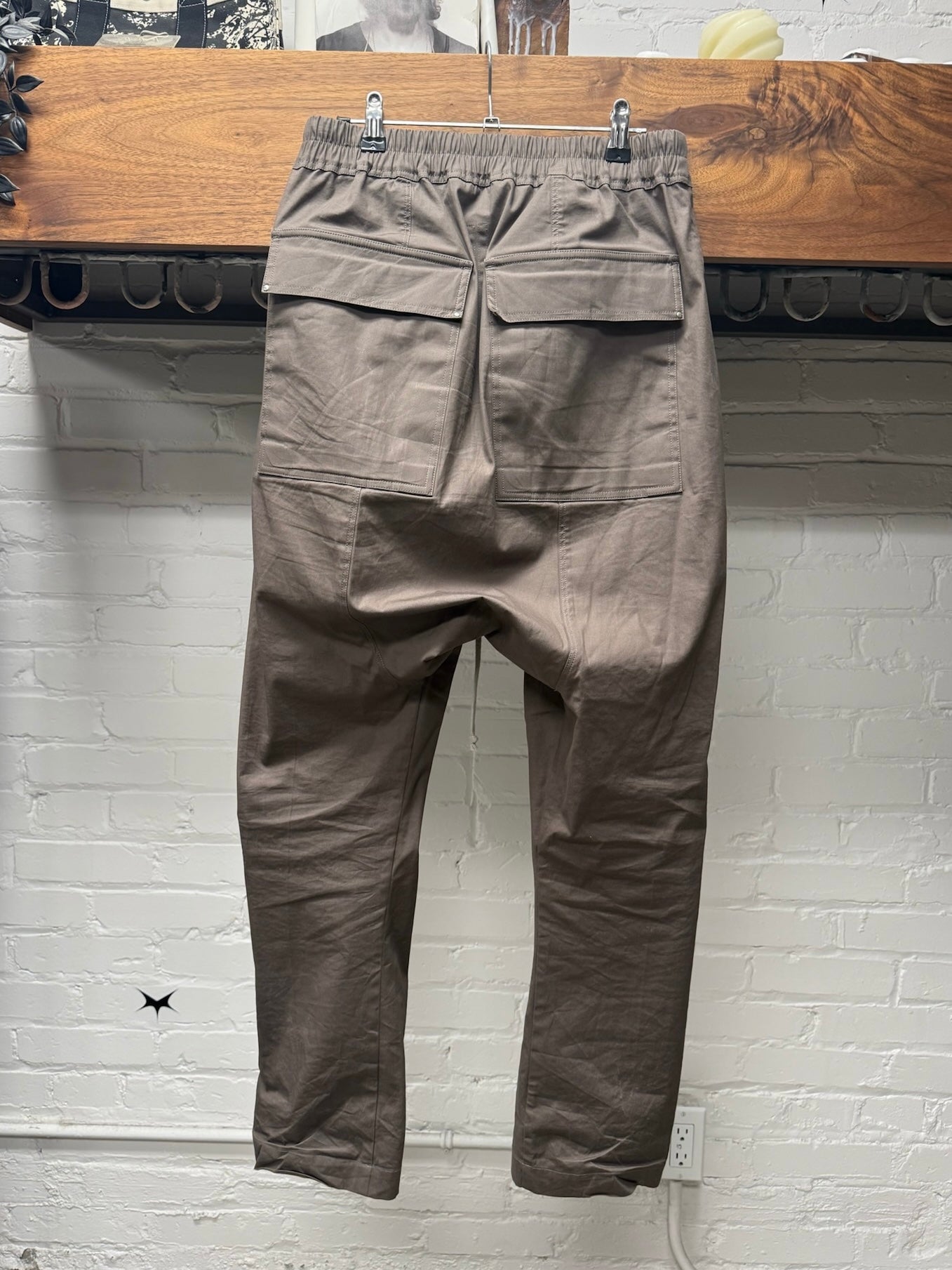 AW2022 Rick Owens ‘Strobe’ Dust Brown Drawstring Berlin Pants