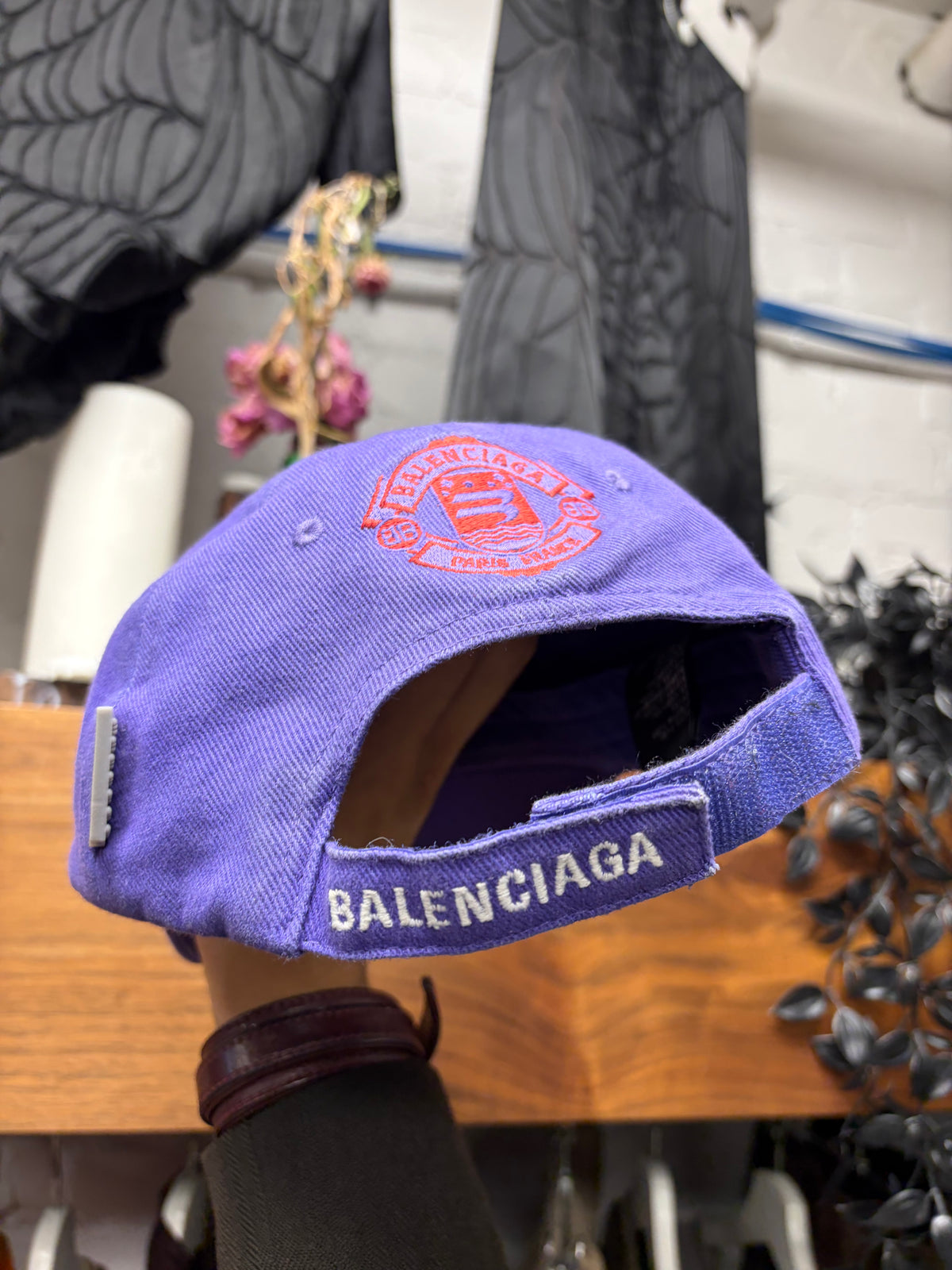 Balenciaga Purple ‘Unity’ Snowboard Logo Purple Strapback Baseball Cap