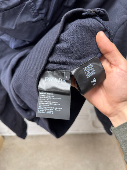 Prada Triangle Logo Zip-Up Hoodie