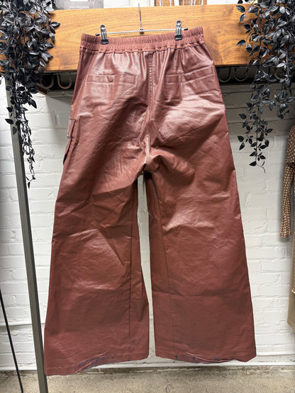 AW2024 Rick Owens ‘Porterville’ Throat ‘CargoBela’ Waxed Wide Leg Pants