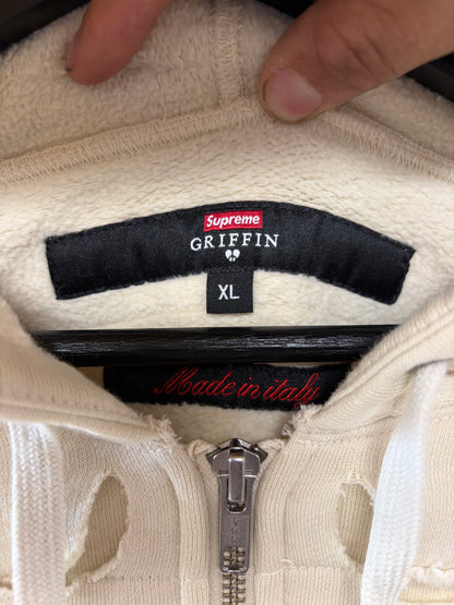 AW2022 Supreme x Griffin ‘Slash Distressed’ Zip-Up Hoodie