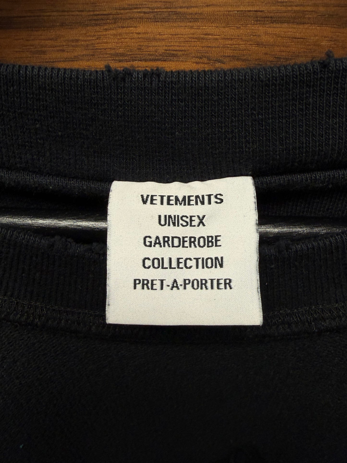 Vetements Reverse Terry Cotton ‘I Don’t Want to Be Remembered’ Short Sleeve Sweatshirt