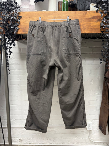 SS2025 Undercover Brown Cotton Wide Leg Trousers with Elasticated Waistband