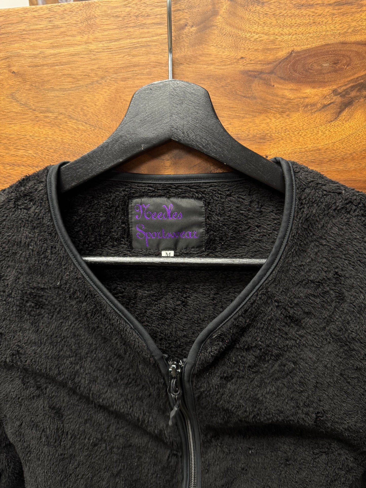 Needles Black Zip Up Fleece Sweater