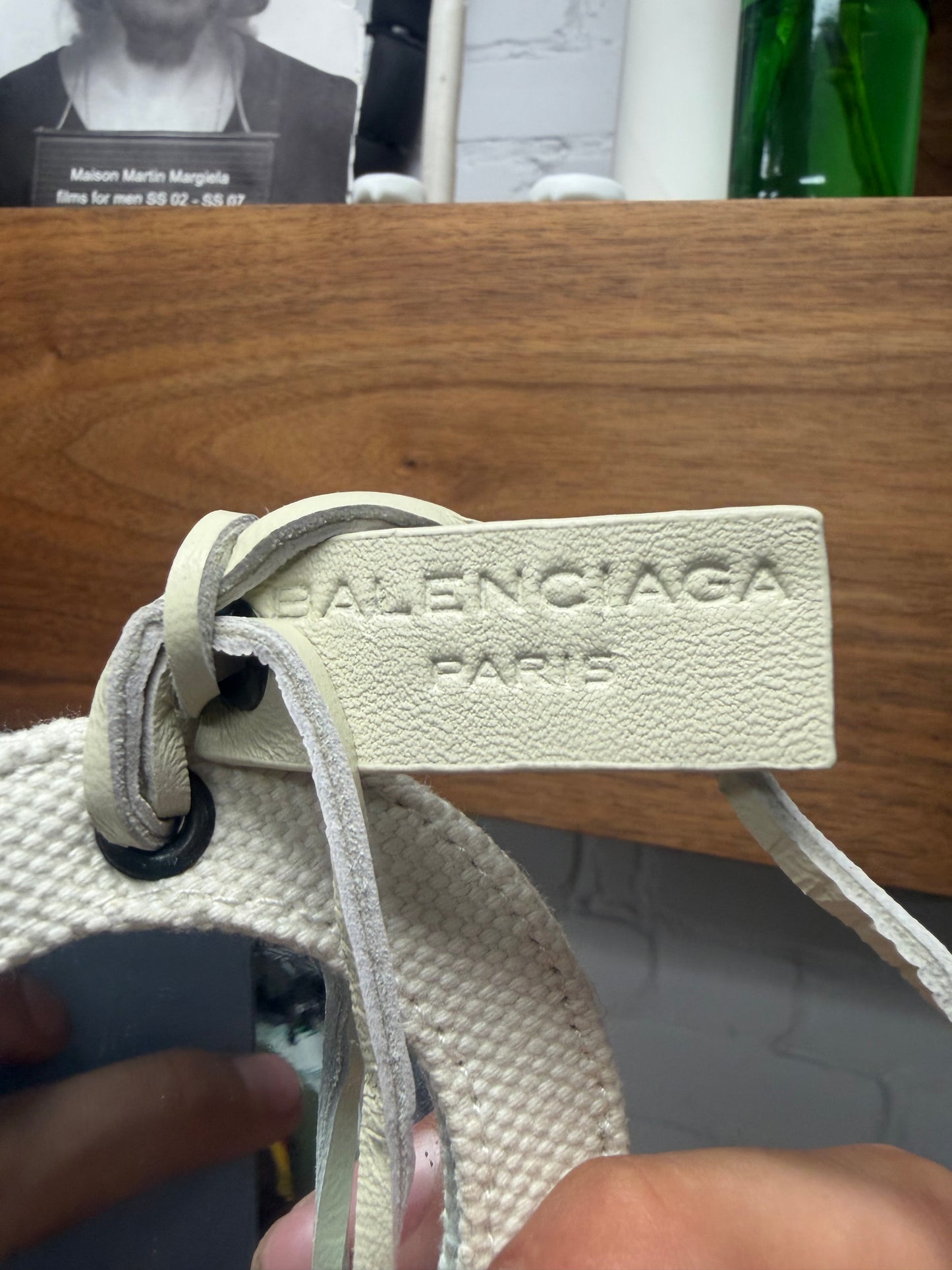 Balenciaga Cream White Corduroy Mirror Bag Attachment