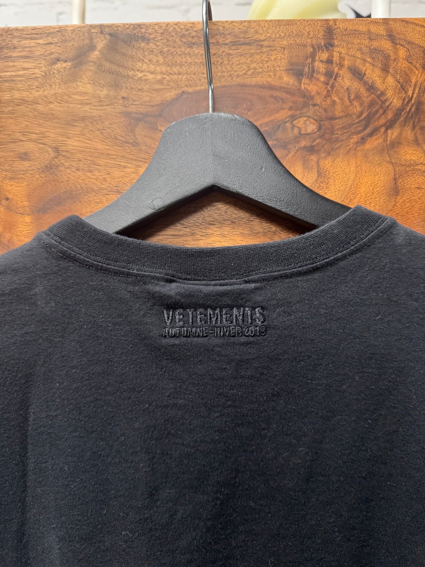 AW2019 Vetements ‘World’s Best Dad’ Great China Wall Black T-Shirt