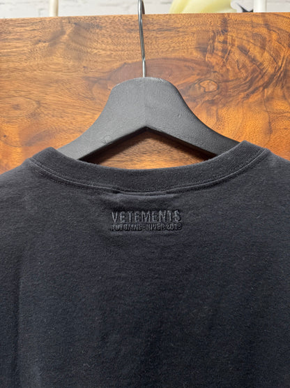 AW2019 Vetements ‘World’s Best Dad’ Great China Wall Black T-Shirt
