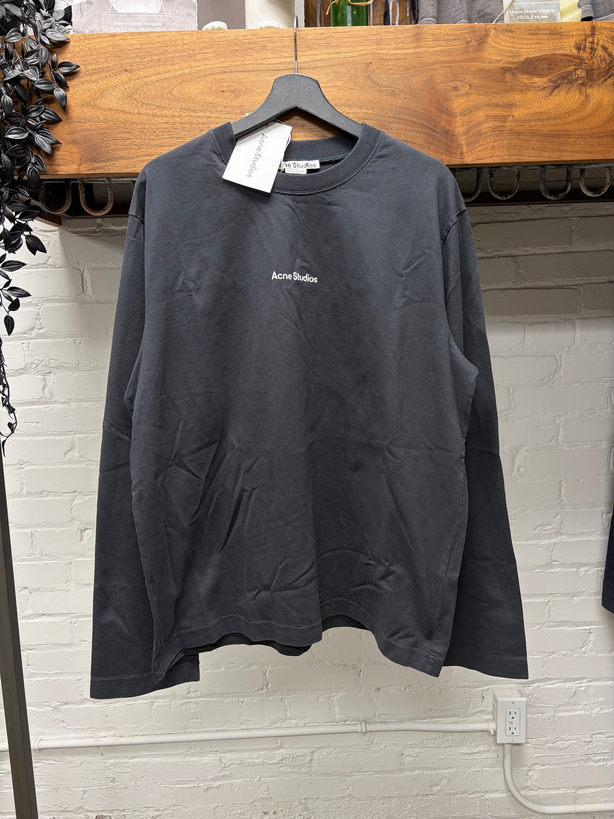 Acne Studios ‘Minimal Logo’ Black Long Sleeve T-Shirt