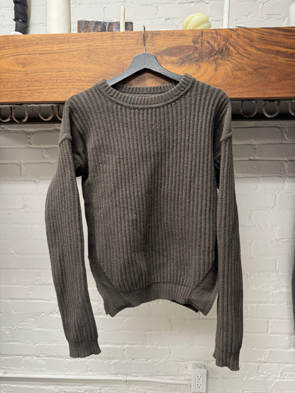 AW2018 Rick Owens ‘Sisyphus’ Ribbed ‘Dark Dust’ Knit Sweater
