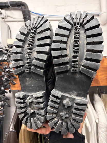 Balenciaga Pre Distressed ‘Strike’ Leather Combat Boots