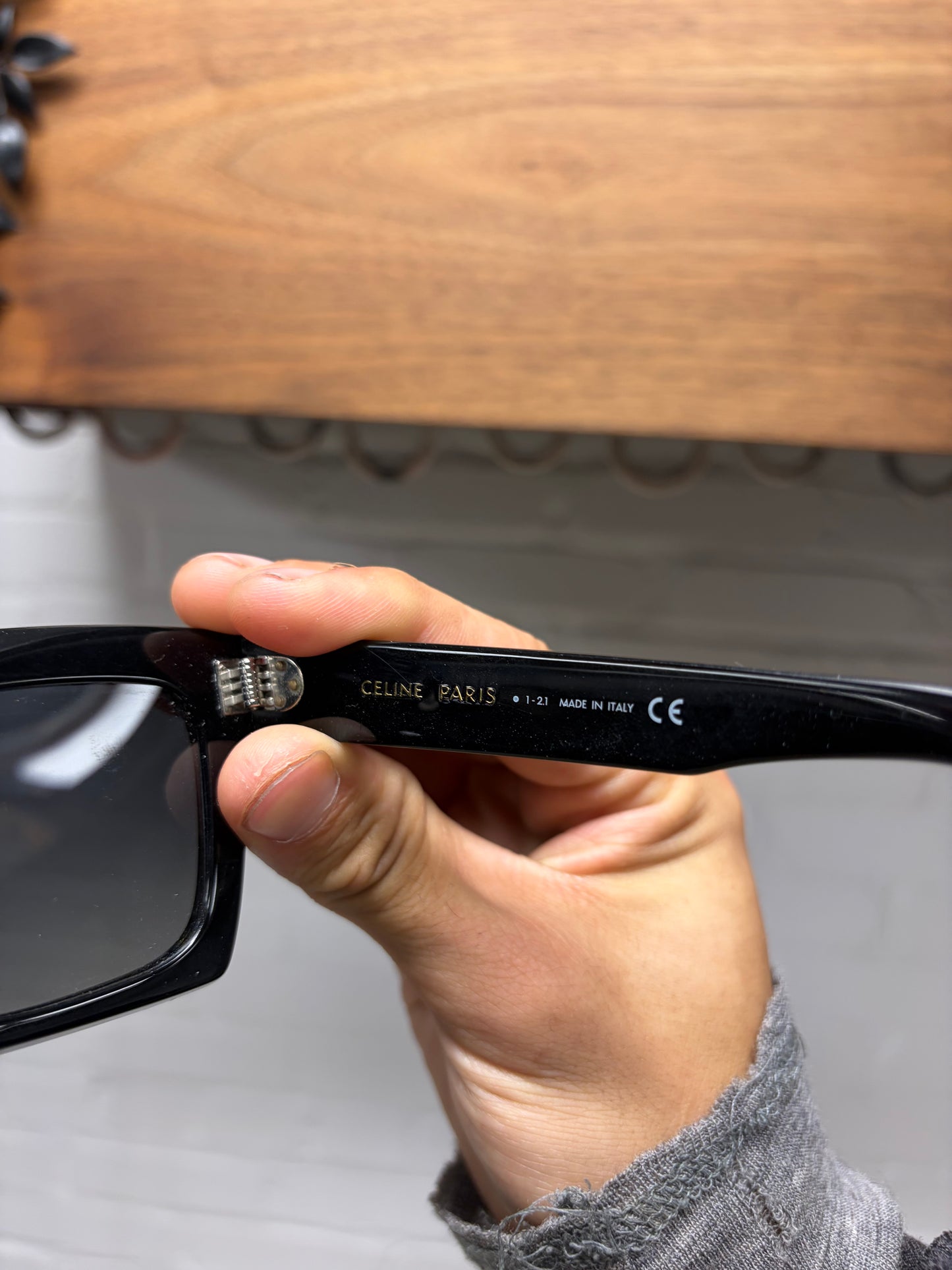 Celine Boxy Square Shape Glossy Black Sunglasses