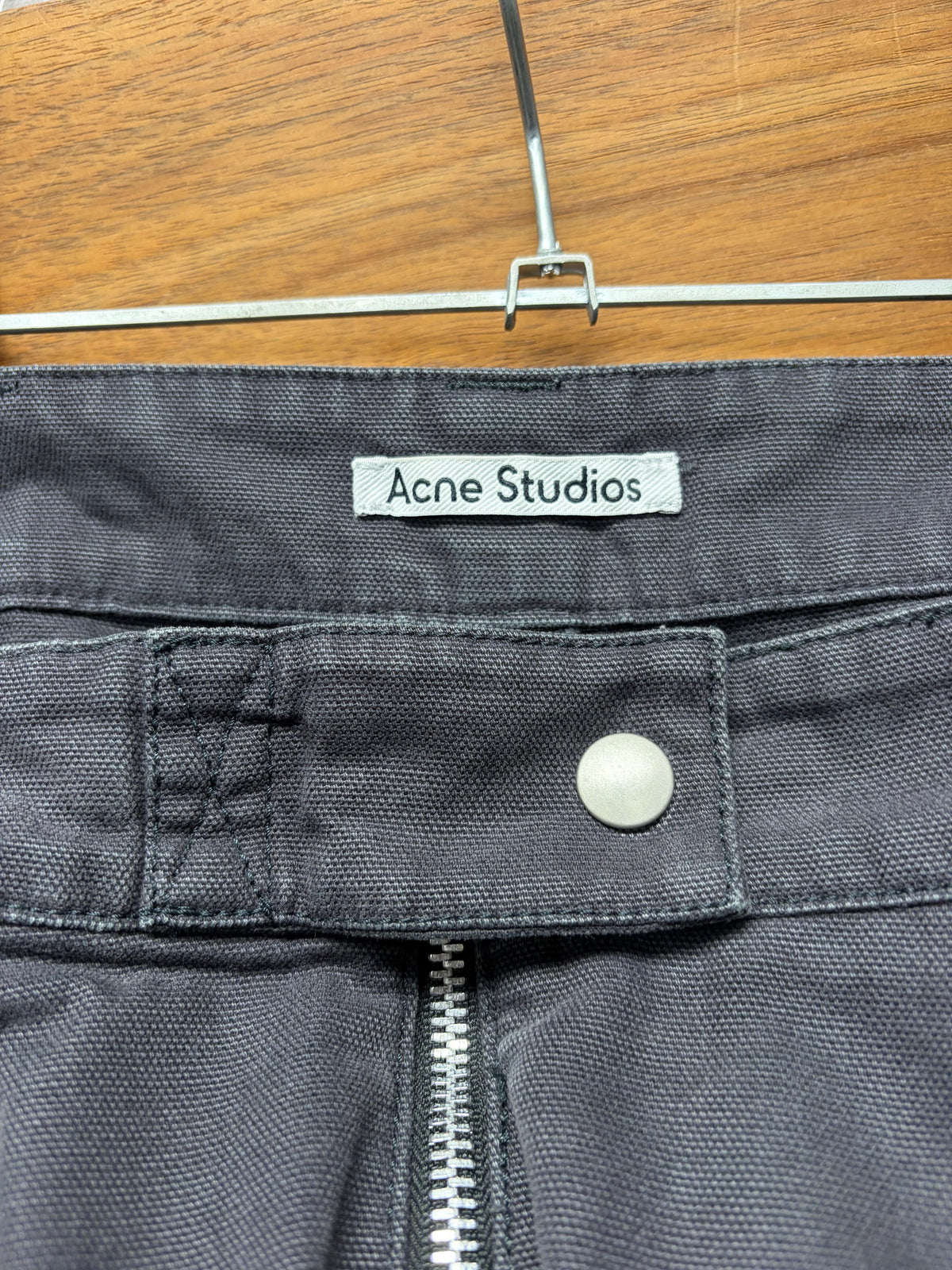 Acne Studios ‘Pointal’ Cotton Canvas Grey Wide Leg Cargo Pants